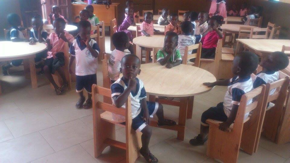 Young children in kindergarten classroom